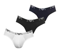 Emporio Armani Underwear 3-Pack Brief Essential Monogram Boxer Hombre, Azul (White/Black/Marine), XL