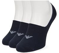 Emporio Armani Underwear 3-Pack Footie Socks Casual Pack de 3 Calcetines Invisibles, Marine, S/M de los Hombres