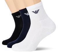 Emporio Armani Underwear 3-Pack Short Socks Sporty Terrycloth Pack de 3 Calcetines Cortos, Multicolor, TU de los Hombres