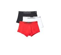 Emporio Armani Underwear 3-Pack Trunk Pure Cotton Underwear Hombre, Negro (White/Red/Black), XL