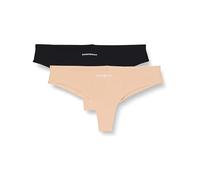 Emporio Armani Underwear Basic Bonding Microfiber 2-Pack Brazilian Brief Ropa Interior Mujer, Negro (Black/Nude), XS