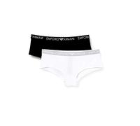 Emporio Armani Underwear Bi-Pack Cheeky Pants Iconic Cotton Ropa Interior Mujer, Negro (White/Black), XL