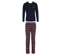 Emporio Armani Underwear Emporio Armani Brida de Tartán Para Hombre Pajamas, Conjunto Pajama Hombre, Check Marine/Red, L