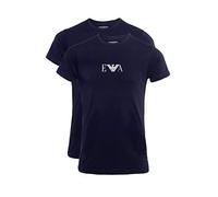 Emporio Armani Underwear Emporio Armani Men's Basic - Essential Monogram 2-pack T-shirt With Crew Neck, Camiseta para Hombre, Azul (Marine/Marine), XL