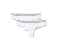 Emporio Armani Underwear Iconic Cotton Ropa Interior Brasileña Bi-Pack, Mujer, Blanco, XS