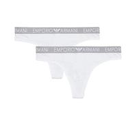 Emporio Armani Underwear Iconic Cotton, Ropa Interior Tanga Bi-Pack Mujer, Blanco (White/White), S
