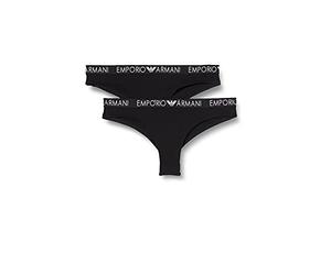 Emporio Armani Underwear Paquete de 2 calzoncillos brasileños básicos de microfibra para mujer (paquete de 1)