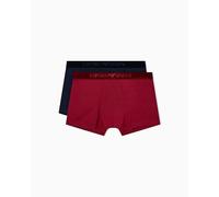 Emporio Armani Velvet Logoband 2-Pack Trunk Bañadores Ajustados para Hombre, Azul, M