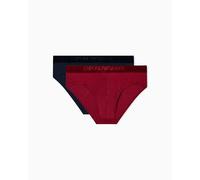 Emporio Armani Velvet Logoband - Paquete de 2 Calzoncillos para Hombre, Color Azul, Talla L, Azul, L