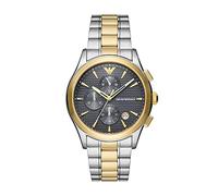 Emporio Armani Watch For Men, Quartz 3 Sub dial Chronograph Movement and 42mm Case Size with Stainless Steel Strap