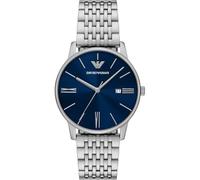 Emporio Armani Watch For Men, Quartz Three Hand Date Movement and 39mm Case Size with Stainless Steel or Leather Strap