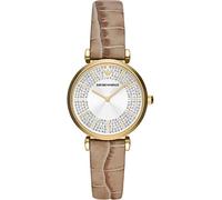 Emporio Armani Watch for Women, 32 mm, Movimiento de Cuarzo con Dos manecillas con Correa de Cuero o Tela