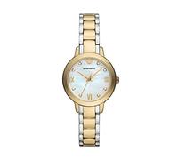Emporio Armani Watch For Women, 32mm Gold Tone Quartz Three Hand Movement and Stainless Steel Strap