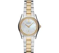 Emporio Armani Reloj Análogico-Digital para Mujer de Automático con Correa en Poliéster AR11559, Tono Plateado y Tono Dorado