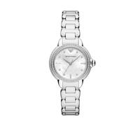 Emporio Armani Watch For Women, 32mm Silver tone Quartz Three hand movement and Stainless steel strap