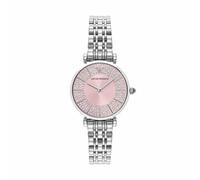 EMPORIO ARMANI Watch For Women, 32mm Two Hand Quartz Movement with Silver Tone Stainless Steel Strap