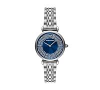 Emporio Armani Reloj mujer 32 mm - Cuarzo dos agujas - Correa acero plateado, purpurina azul
