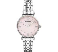 Emporio Armani Watch For Women, 32mm Two hand Quartz movement with Silver tone Stainless steel strap