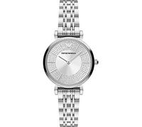 Emporio Armani Watch For Women, 32mm Two hand Quartz movement with Silver tone Stainless steel strap