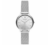 Emporio Armani Watch For Women, 32mm Two hand Quartz movement with Silver tone Stainless steel strap