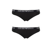 Emporio Armani Woman'S Essential Cotton - Paquete de 2 Unidades brasileñas, Color Negro, Talla M, Negro/Negro, M