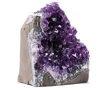 EMPORION Amatista Natural Extra Grande (0.9 kg a 1.4 kg) Piedra de Cristal de Uruguay, Geoda de Cuarzo en Bruto - Color Púrpura Oscuro