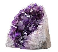 EMPORION Piedra de Cristal de Amatista Natural (0.7 a 0.9 kg) de Uruguay, geoda cruda de Cuarzo, Color Morado Oscuro