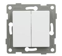 Empotrable blanca con conmutador doble, ideal para controlar múltiples puntos de luz en instalaciones eléctricas.