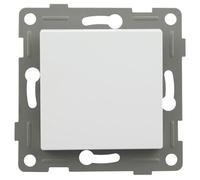 Empotrable blanca con tapa ciega, diseño elegante y discreto, ideal para instalación en interiores y espacios con decoración minimalista.