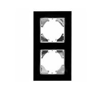Empotrable cristal negro con marco, 2 elementos horizontales, ideal para iluminación moderna y elegante en espacios diversos.