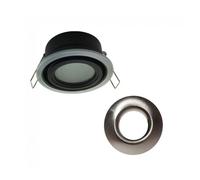wonderlamp - Empotrable de exterior/interior Lutar, Redondo con aro embellecedor, Impermeable IP 65, Empotrable moderno Níquel