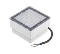 ledscom.de Lámpara empotrable de pavimento LED CUS para exteriores, IP67, angular, 10 x 10cm, blanco cálido