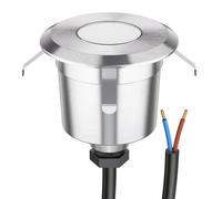 ledscom.de Luminaria LED de suelo AGENA para uso exterior, IP65, acero inoxidable, redonda, 60mm Ø, blanco cálido