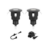 Empotrable de suelo LED ATRIA para exterior IP65 negro redondo 40mm Ø blanco