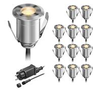 Empotrable de suelo LED BINO para exterior IP67 32mm Ø blanco cálido juego de