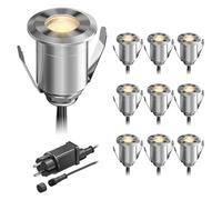 Empotrable de suelo LED BINO para exterior IP67 32mm Ø blanco cálido set de 10