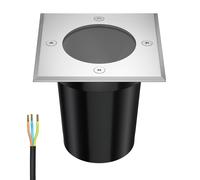 ledscom.de Luminaria empotrable en el suelo RELI para exteriores, IP67, acero inoxidable, angular, 11 x 11cm, 1x GU10 máx. 15W
