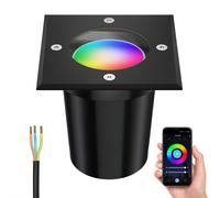 Empotrable de suelo RELI para exterior IP67 negro angular 11 x 11cm incl. LED