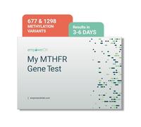 empowerDX Kit de prueba de genes MTHFR, prueba de metilación, prueba fácil en casa detecta la presencia de variantes genéticas MTHFR 677 y 1298, a partir de 2 años, resultados rápidos en 6 días