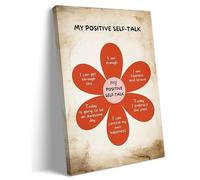 Empowering Self Talk Poster - Positive Affirmations & Mental Wellness Wall Art, Motivational Print for Office or Home(Framed,08x12inch(20x30cm))