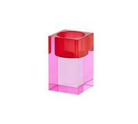 Empresa de Regalos Portacandelitas Sari S, Soporte Vela, Luz de Viento, Cristal, Rosa, Rojo, 7,7 cm
