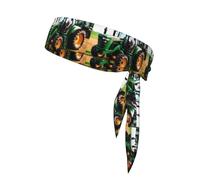 Empresa Farm Tractor Print Atlético Bufanda de cabeza, corbata deportiva para tenis, ciclismo, gimnasio ajuste ajustable