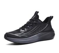 EmpressStride Men's Breathable Lightweight Running Shoes - Cushioned Anti-Slip Workout Sneakers for Jogging, Training & Walking(Black,43 EU)