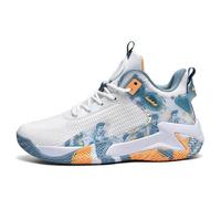 EmpressStride Zapatos de Baloncesto de Alto Rendimiento: Parte Superior de Malla, Suela Ondulada de Color Verde neón, amortiguación Ligera | Entrena y domina en Cualquier cancha(Blue,43 EU)