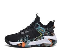 EmpressStride Zapatos de Baloncesto de Alto Rendimiento: Parte Superior de Malla, Suela Ondulada de Color Verde neón, amortiguación Ligera | Entrena y domina en Cualquier cancha(Black,39 EU)