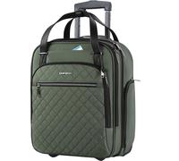 EMPSIGN Borsa a Rotelle da Cabina Sottosedile 16 Pollici, Bagaglio a Mano Leggero e Multifunzionale per Viaggi di Lavoro o Weekend, Valigetta con Ruote per Uomo e Donna, Verde Militare