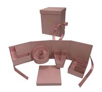 Empty Flower Box - Love Letter Diy Candy Container | Fillable Chocolate Gift Box with Ribbon Decoration, Coated Paper Greyboard Art Paper Material, Wedding Birthday Proposal Confession Party Gift