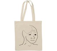 Empty Head Wojak - Bolsa de algodón natural sin cerebro, color blanco