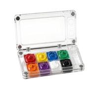 Empty Watercolor Palette - 8 Well Airtight Magnetic Case, Paint Holder
