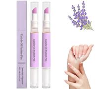 Empujador de cutículas, lápiz de aceite 2.0, 2 en 1, lápiz de aceite para uñas saludables, bonitas, exfoliante suave y cuidado de la cama de las uñas (2 morados)